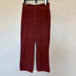 Dickies Corduroy Pants Womens 8 Rust Brick High Rise Wide Leg Fall